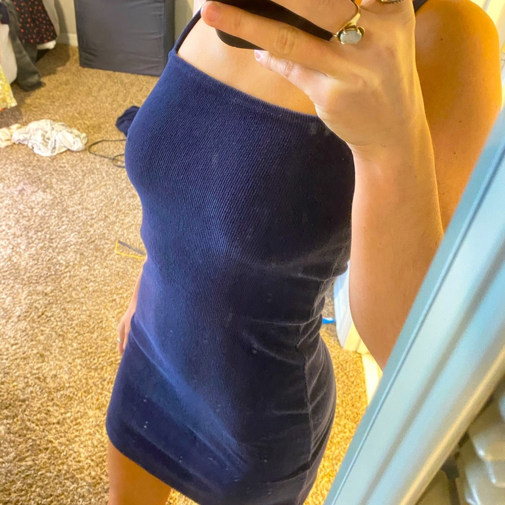 Forever 21 Navy Suede Bodycon Dress